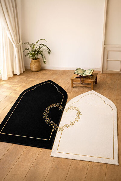 Nihai Ev Dijital Diz Ağrıtmayan Yumuşak Kaymaz Kalpli Çift Seccadesi Namazlık...