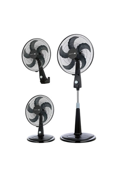 DOTS Stand & Table & Wall Fan, 3in1, 90W, Pure Copper Motor, Black - TFM190C31