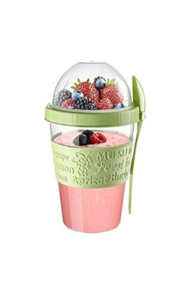 Titiz 3 Yogurt Containers with Spoons and Stripes 600 ml