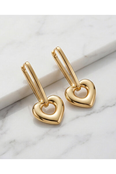 HOSBUTIK Gold Color Heart Earrings
