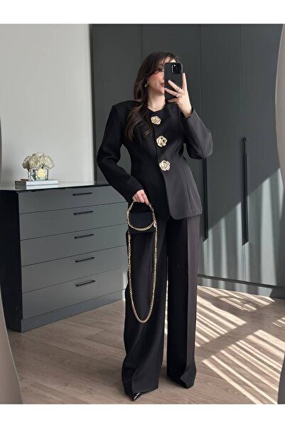 Tugen Co Gold Flower Button Detail Set