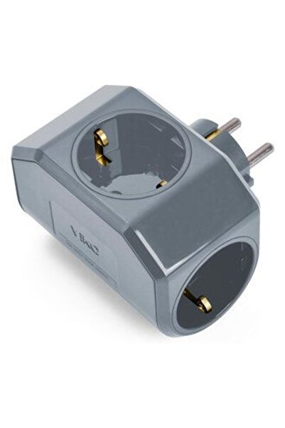 VİKO 1 قطعة من مقبس Yonca Plus الرمادي ثلاثي التأريض