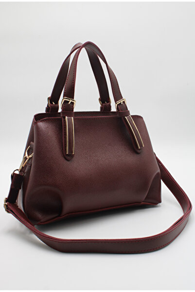 LASSO Burgundy Women's Double Strappy Inner C Pocketed Drawstring D Leather I...