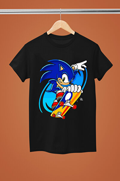 MAGORS تيشيرت سونيك ذا هيدج هوج مطبوع بأكمام قصيرة للشباب والأطفال مكون من قط...