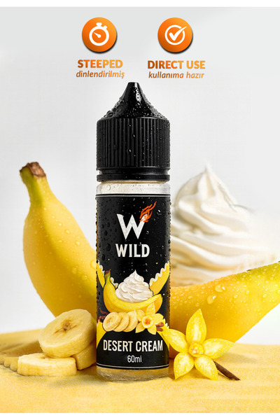 WILD Desert Cream 60ml Premium Aroma - Dinlendirilmiş Hazır Mix Aroma - Muz, ...