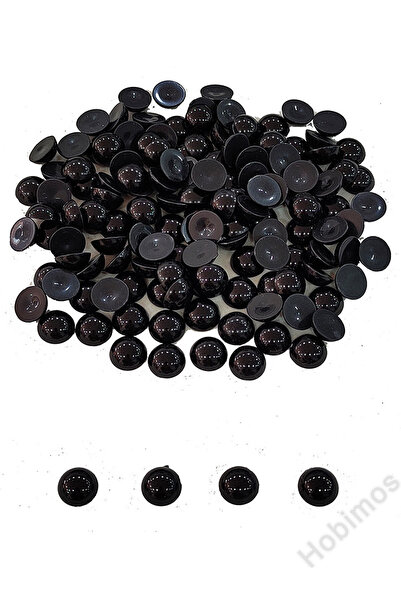 Hobimos 50 Adet 10 mm Siyah Yarım İnci - Süsleme - Aksesuar Boncuğu - Kesik İnci