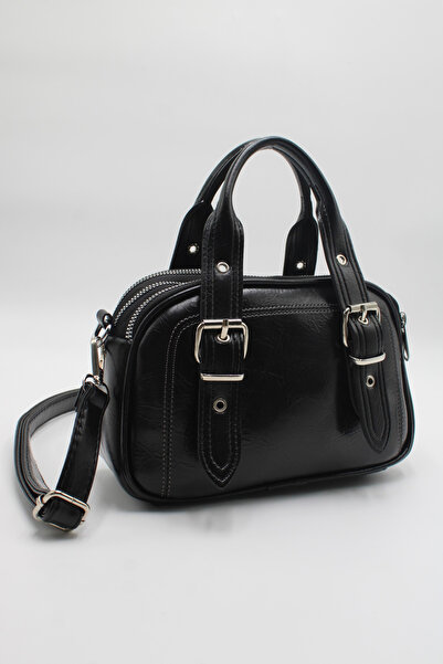 LASSO Geantă de damă cu trei compartimente, cu fermoar, dublă cu curele cu că...