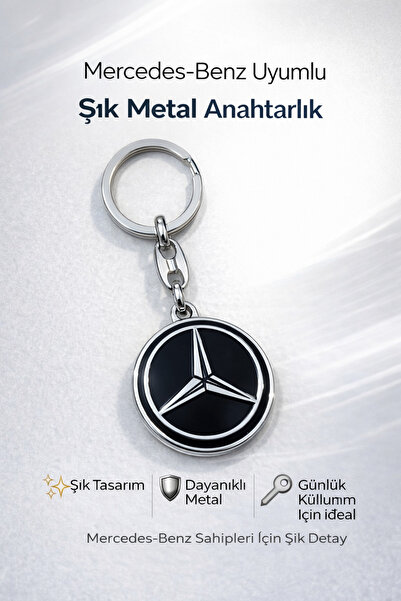Baghes Mercedes Otomobil Anahtarlığı Metal Oto Anahtarlık 9.5 x 4 cm Şık Hedi...