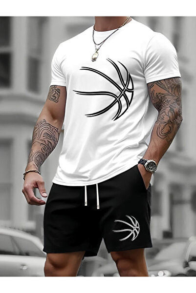 LAVİTTA Unisex women's/men's special Printed shorts t-shirt set