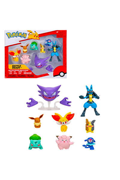 Cici Oyuncak Pokemon 8'li Figür Paketi Fennekın Eevee Bulbasaur Lucario Clefa...