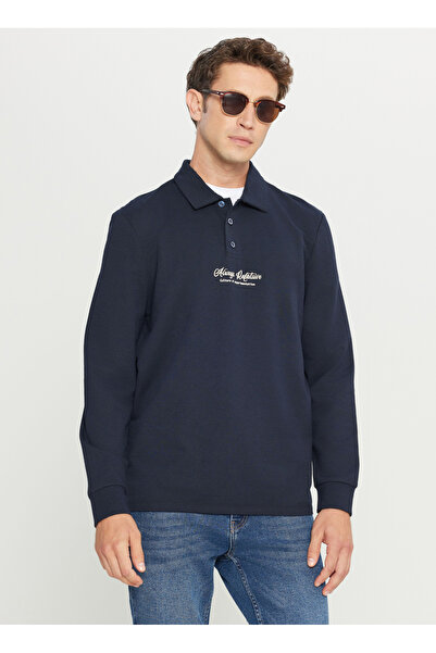 ALTINYILDIZ CLASSICS Polo Yaka Lacivert Erkek Sweatshırt ETE052261041_LAC