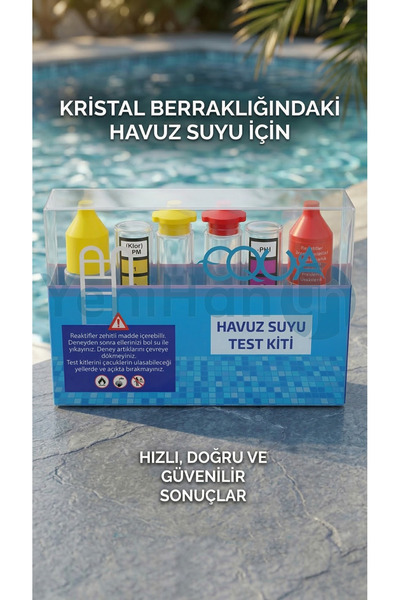 EQUA Havuz Suyu Test Kiti - Profesyonel pH ve Klor Ölçer - Su Analizi Tam Set