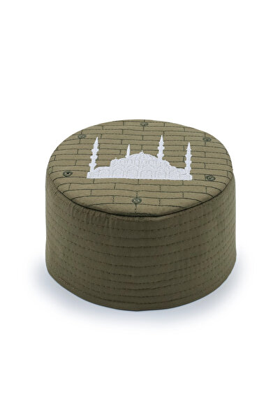 SARIKHANE YÜKSEK TEKNOLOJİ MAKİNE SARIMI Cami Kalıp Sarık Takkesi - Khaki Gre...