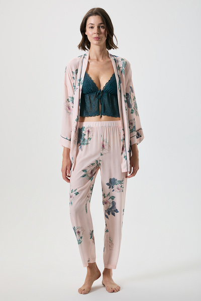 Catherine's Lace Bustier Triple Robe Pajama Set