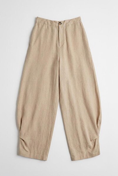 BSL Balon Kesim Keten Pantolon