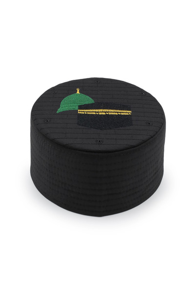 Sarıkhane Hajj Umrah Kalıp Sarık Coffin - Black - Felt