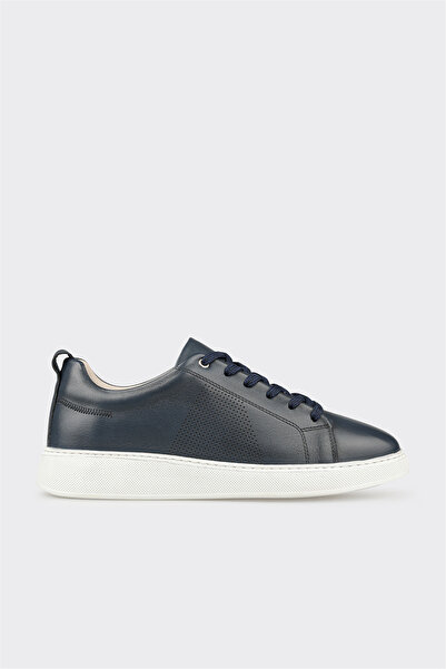 Elle Shoes Lacivert Deri Erkek Spor Ayakkabı