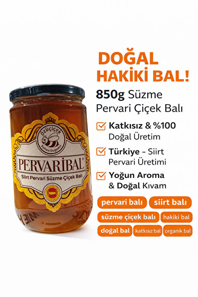 Pervari Pervaribal Siirt Süzme Çiçek Balı 850 g Doğal Katkısız Hakiki Bal