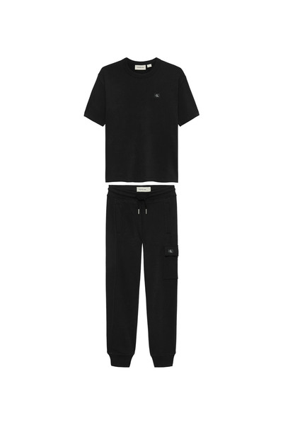 Calvin Klein Düz Siyah Erkek Çocuk Eşofman Takımı IB0IB02636BEH