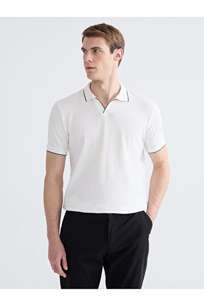 LC Waikiki Lcwaikiki Classic Ecru Polo Collar Men's T-Shirt