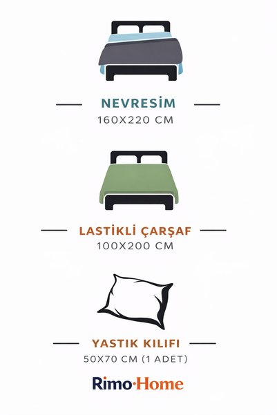 Rimo Home ÇARŞAFI LASTİKLİ TEK KİŞİLİK ÇOCUK NEVRESİM TAKIMI FİL ZÜRAFA ASLAN