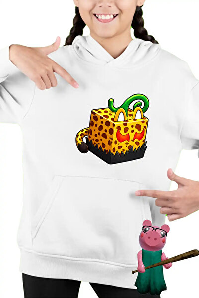 OEM Παιδικό Κορίτσι Blox Fruits Λεοπάρ Φούτερ με Κουκούλα Roblox Fruit με Κου...