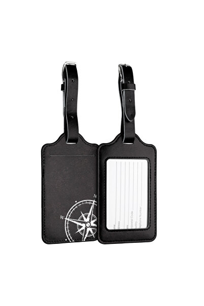 KWmobile Set de 2 etichete de bagaje, Kwmobile, negru/alb, piele sintetică, 5...