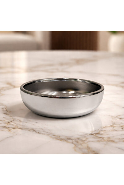 Generic (Unbranded) Modern "Fasm" serving dish – shiny nickel plated