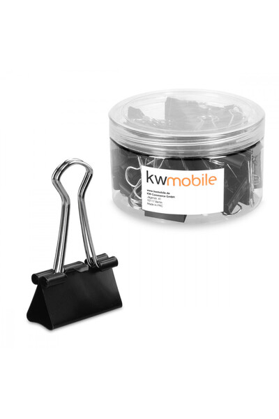 KWmobile Set de 50 de cleme pentru documente 25 mm, Kwmobile, Negre, Metal, 4...