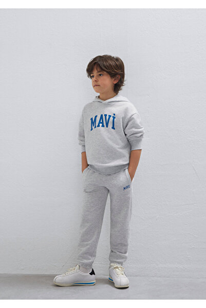 Mavi Logo Baskılı Gri Eşofman Takımı 6T10004-88467