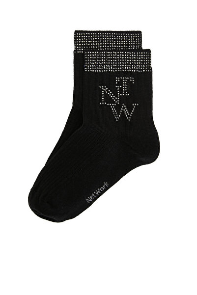 Network Siyah Taşlı Kadın Çorap