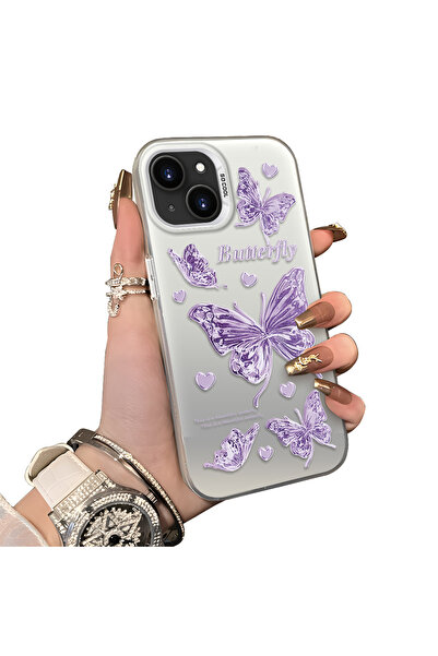 ucuc iPhone 13 Mini Compatible Hard Acrylic Back Silicone Edge Lens Protectio...