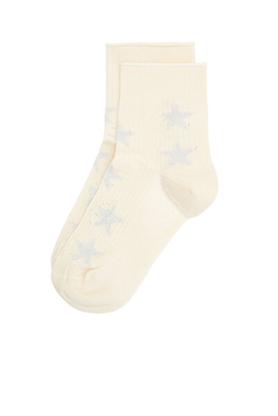 Network Kırık Beyaz Lureksli Kadın Çorap