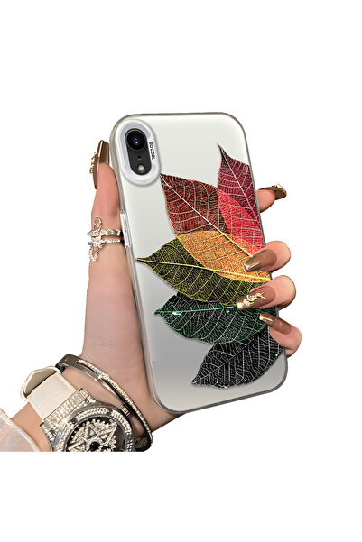 ucuc iPhone Xr Compatible Hard Acrylic Back Silicone Edge Lens Protection Case