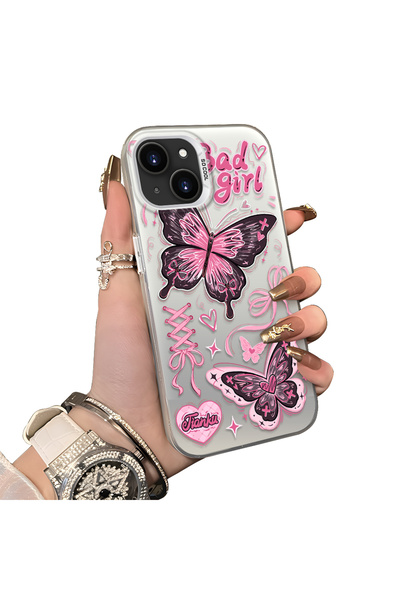 ucuc iPhone 13 Mini Compatible Hard Acrylic Back Silicone Edge Lens Protectio...