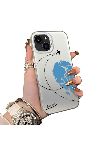 ucuc iPhone 13 Mini Compatible Hard Acrylic Back Silicone Edge Lens Protectio...