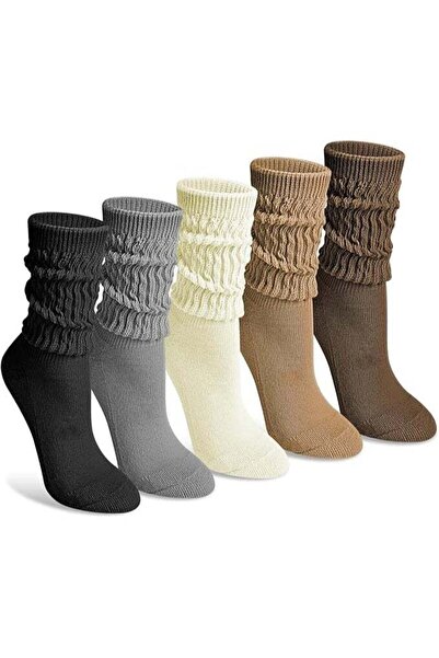Arabest 5-Pair Slouch Socks for Women, Retro Soft Breathable Athletic Scrunch...