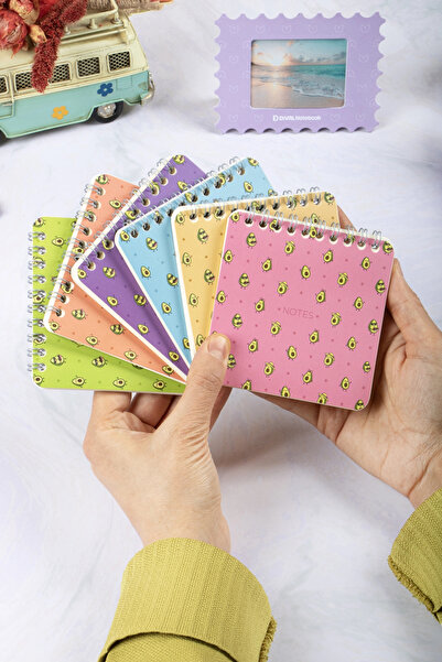 DİVAL 10x10 cm Blocnotes cu copertă din carton, 6 bucăți, cu spirală, pentru ...