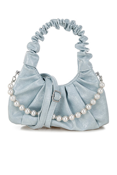 london Rag حقيبة عابرة للجسم نسائية بمقبض مكشكش باللون الأزرق الفاتح