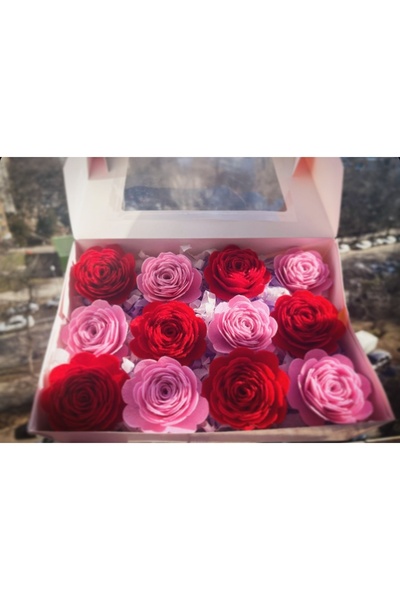 Creatii fetru Handmade Felt Rose Box – Decorative Floral Arrangement, Romanti...