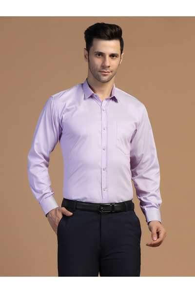 TAHVO By Styli Men Purple Striped Workwear Shirt