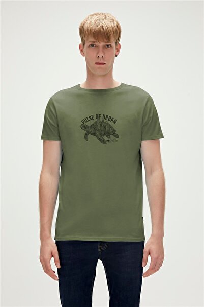 Bad Bear Caretta Pulse Pale Green Men's Printed T-Shirt