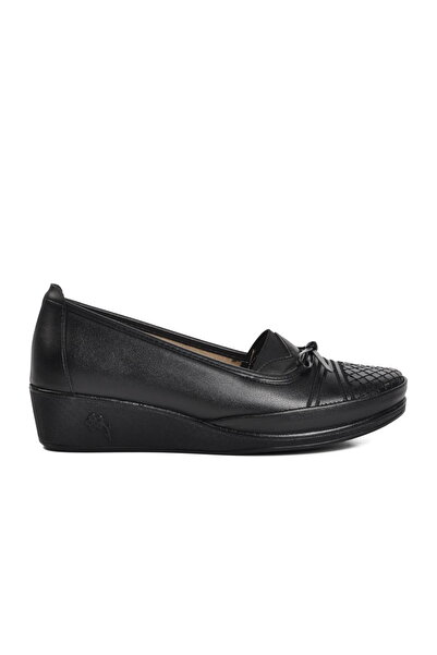 Aspor Black Genuine Leather Women's Flat Casual Casual Shoes