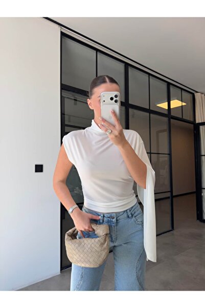 BB Bensu Buyruk Asymmetric Dö Drapey Luz Ecru