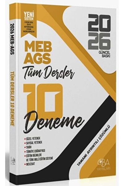CBA Akademi YENİ AGS - CBA Yayınları 2026 MEB-AGS Tüm Dersler 10 Deneme Çözüm...
