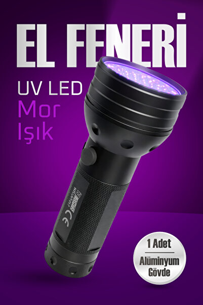 Badem10 Alüminyum Gövde Mor Işık UV Led El Feneri Para Kontrolü Klima Gazı Ya...