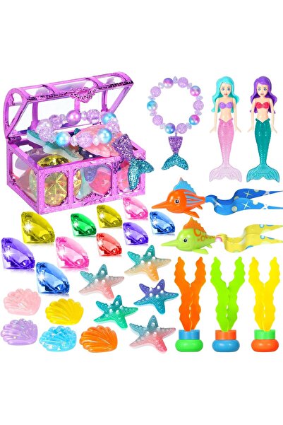 Arabest مجموعة ألعاب غطس حورية البحر مكونة من 31 قطعة للأطفال من سن 3 إلى 12 ...
