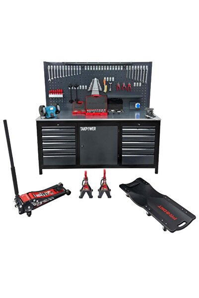 TAKPOWER Oto Servis ve Hobi Garaj Seti Premium - Premium Servis Seti