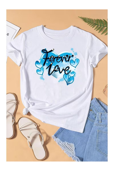 ZEMLİYA Unisex " Dragoste Eternă " cu imprimeu tricou - Stil Modern