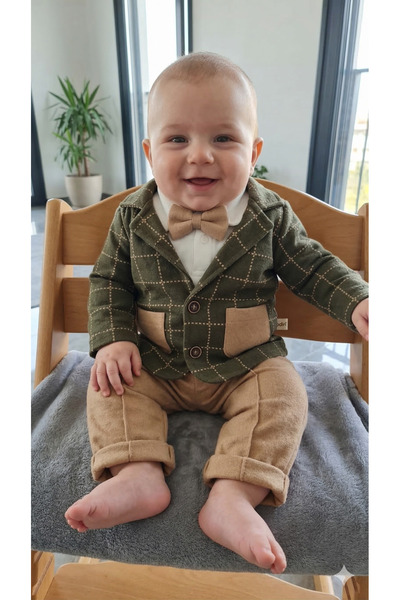 Harry&Millie Baby Boy Jacketed Suit 3-Piece Set Holiday Baby Gift Mevlütlük